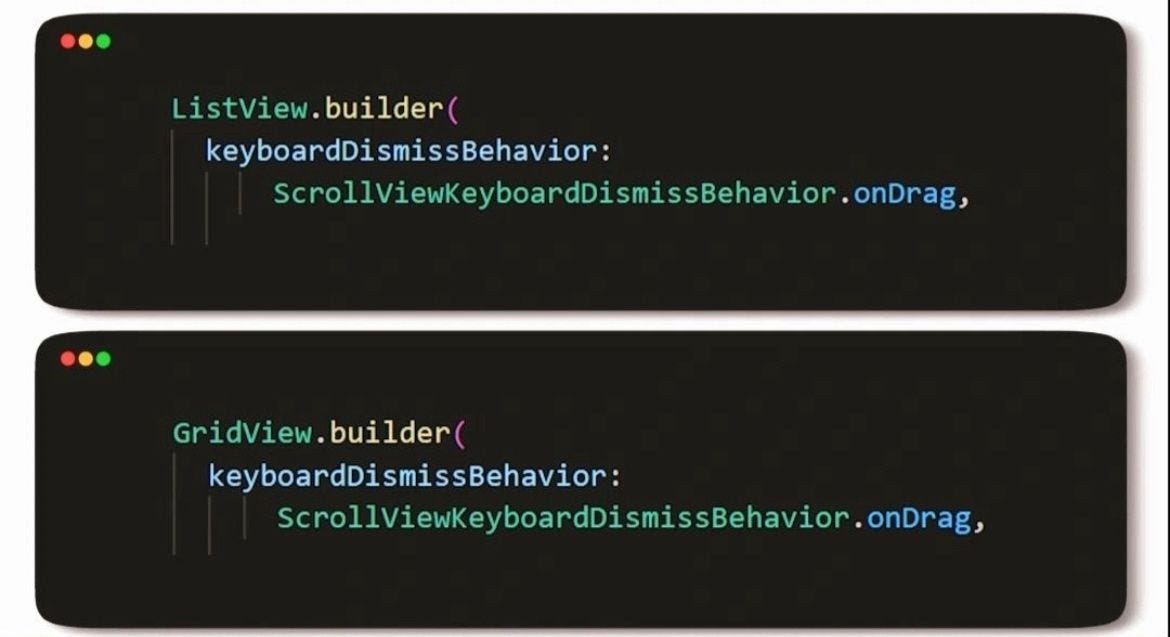 How to Disable Keyboard During Scrolling in ListView.builder and