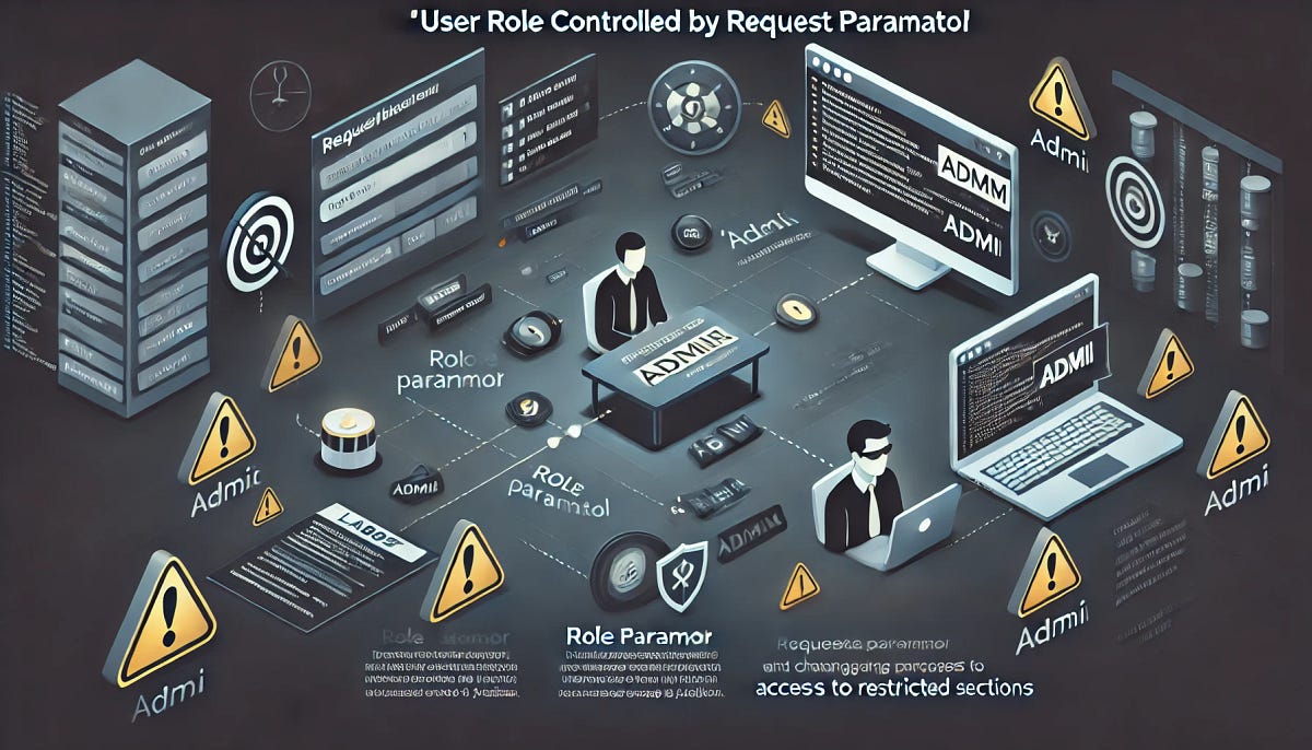User role controlled by request parameter lab walkthrough by Mitesh