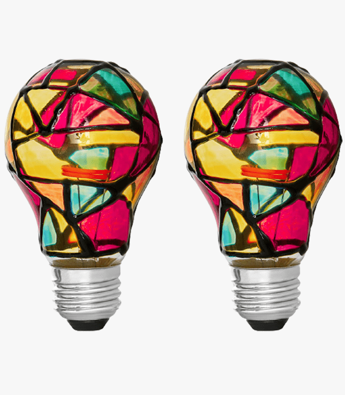 LED Stained Glass Light Bulb A19 2W (25W Equivalent) E26 Base Painted