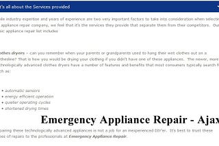 Emergency Appliance Repair – Medium