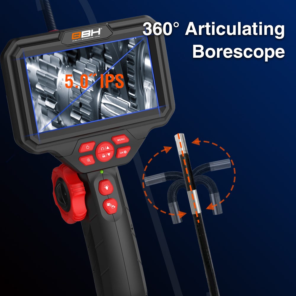 boreQBH Industrial Borescope 6.0mm Automotive Aperture Snake Mirror