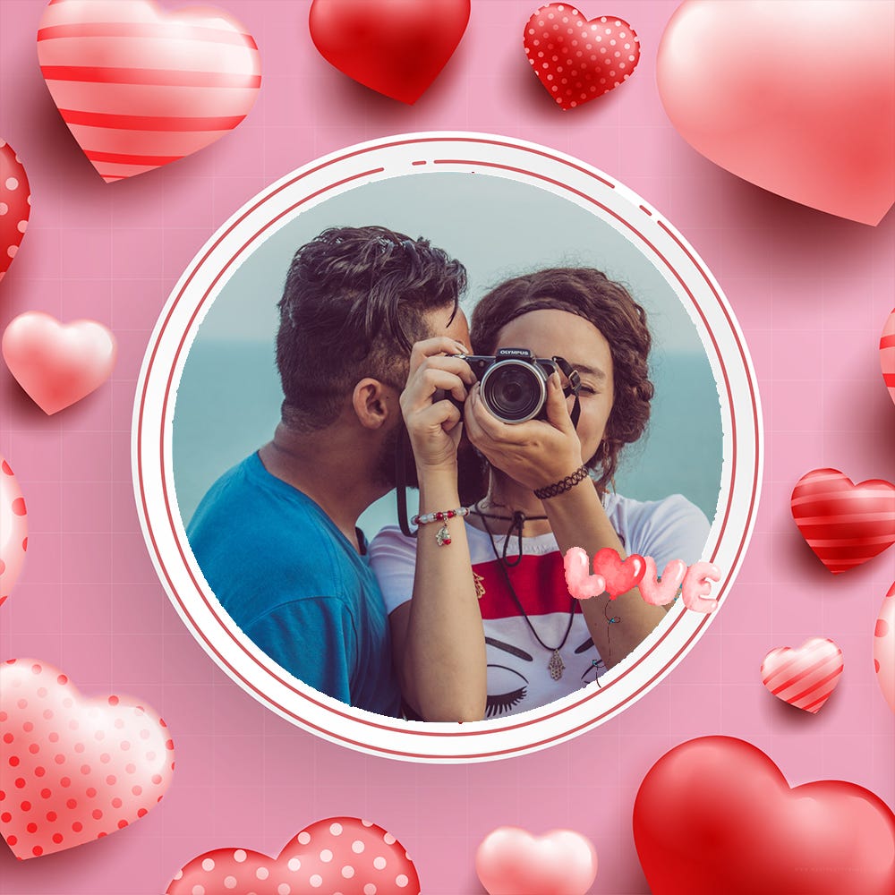 couple love photo frame design editor online free download