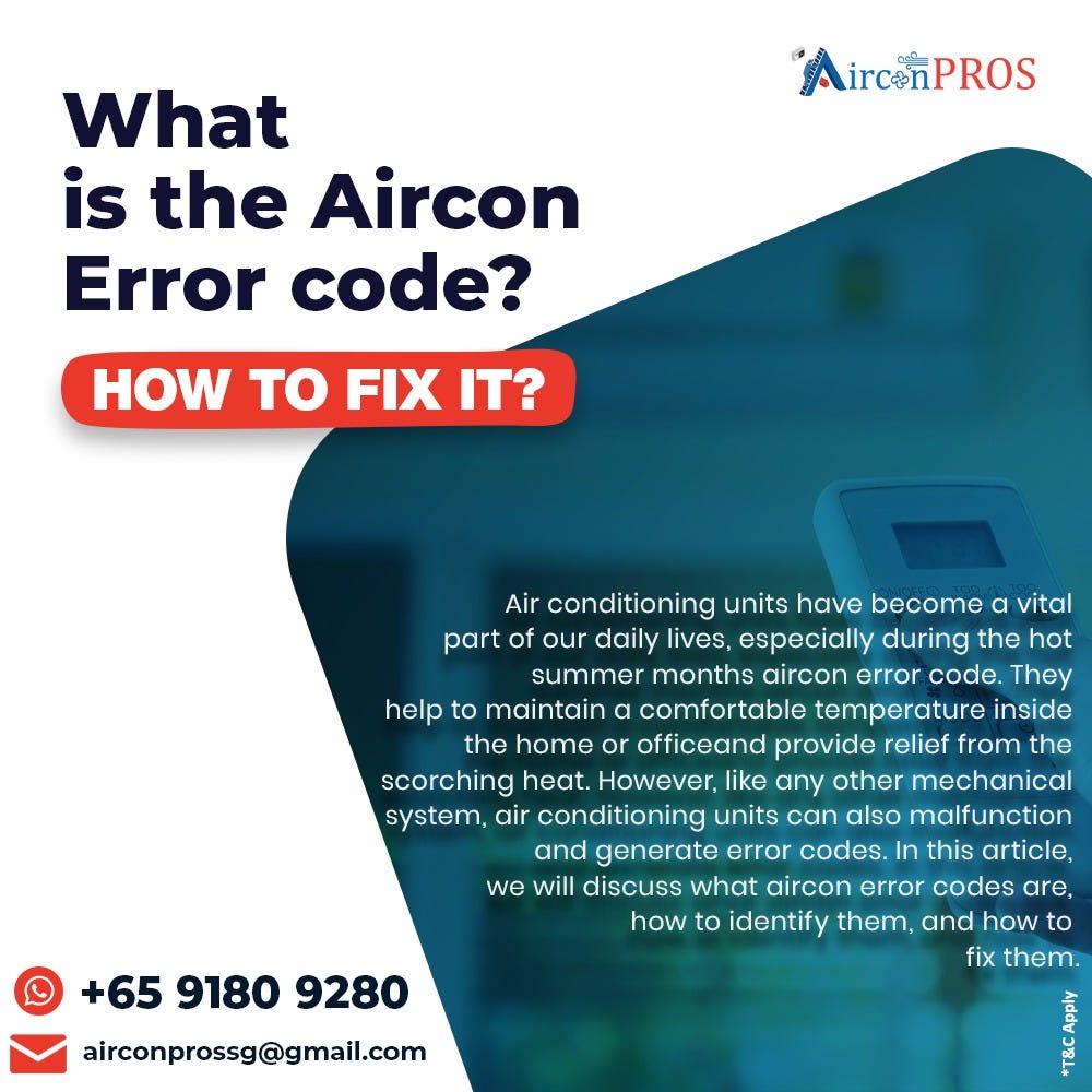 What is the Aircon Error code? how to fix it? airconpros singapore