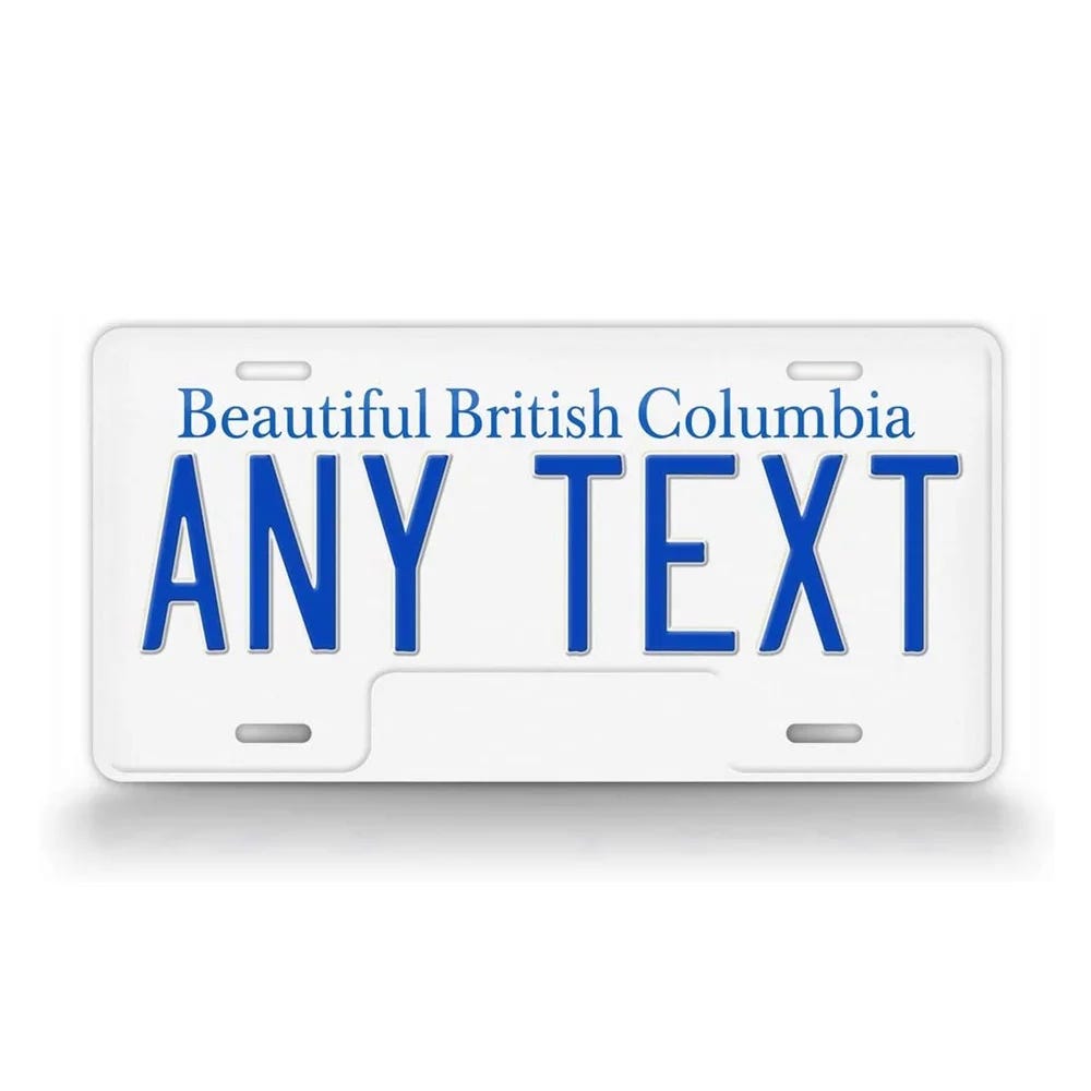 Beautiful British Columbia Custom Plate — Nene Solutions