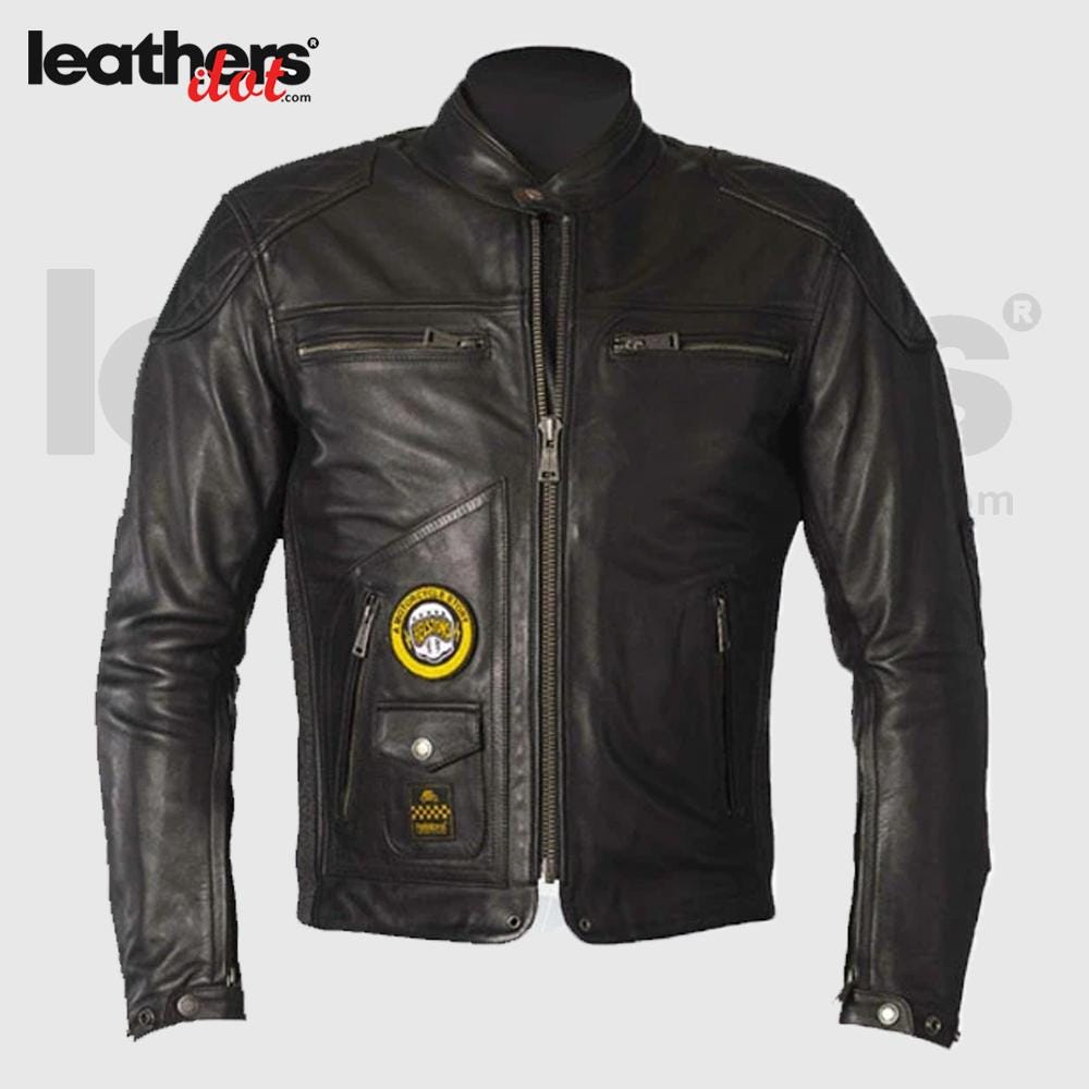 Biker Leather Jacket Dot Leathers Medium