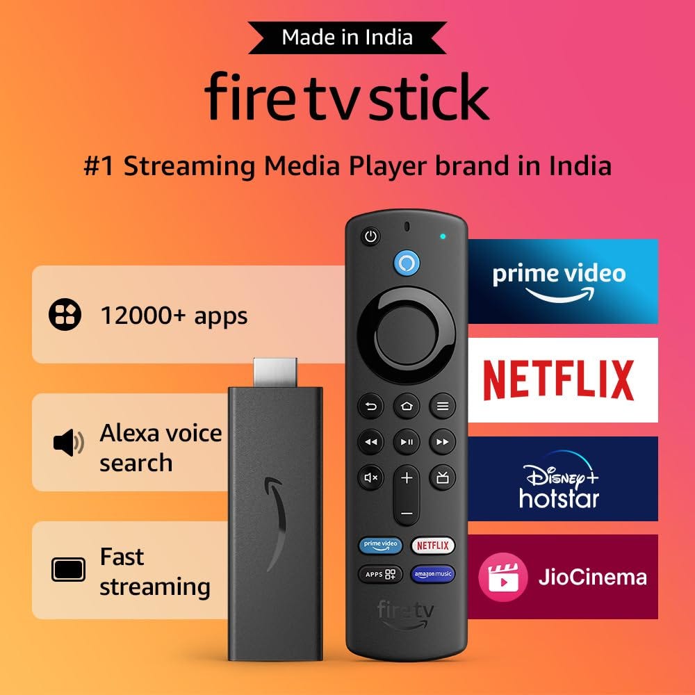 Fire TV Stick with Alexa Voice Remote (includes TV and app controls) HD streaming device by