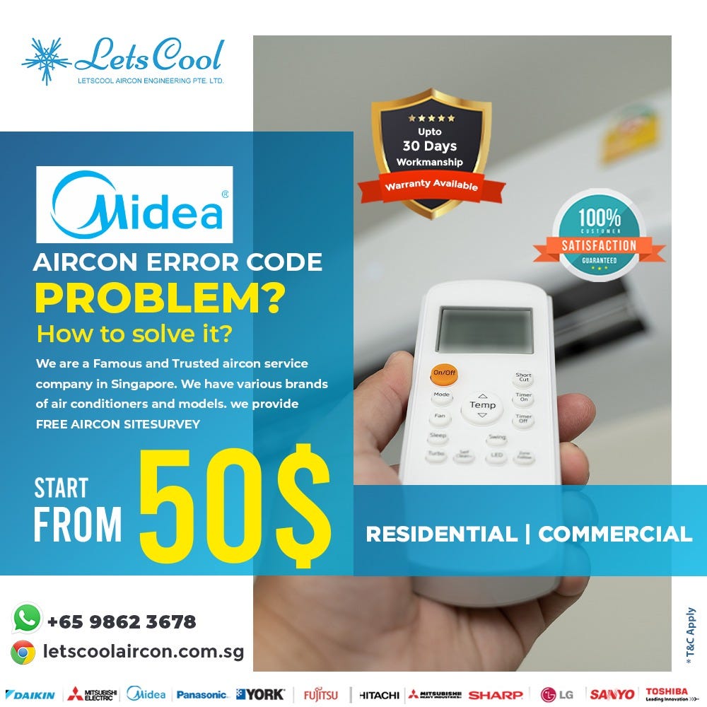 Midea aircon error code? How to solve it? by Bahesip Medium