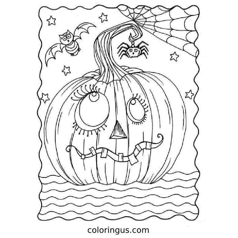Halloween Coloring Pages PDF Free Printable Sheets - Coloring Us - Medium