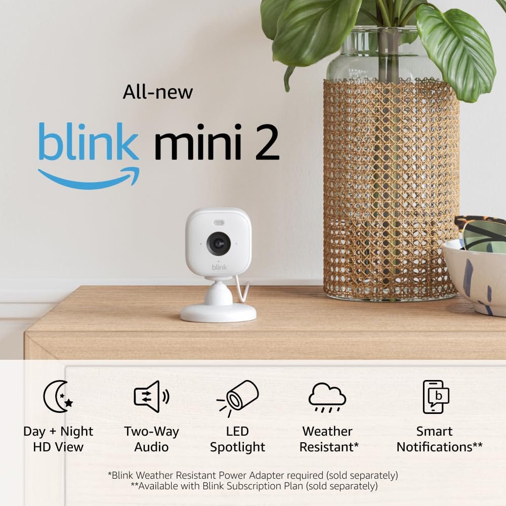 Allnew Blink Mini 2 Plugin smart security camera, HD night view in