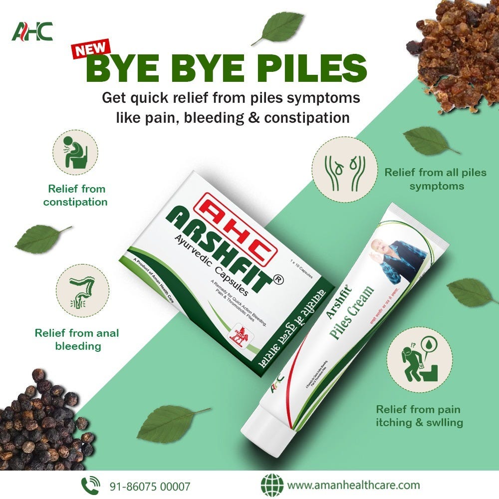 Arshfit is A Pure & Natural Ayurveda Product for Piles Relief Help you to get rid of piles with