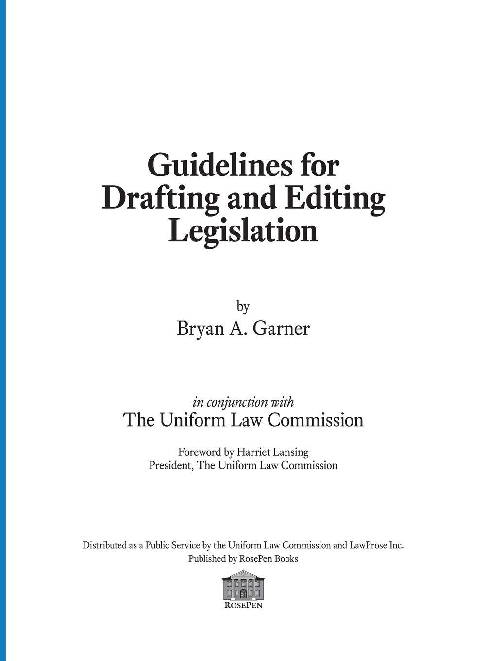 [READ] Guidelines for Drafting and Editing Legislation by