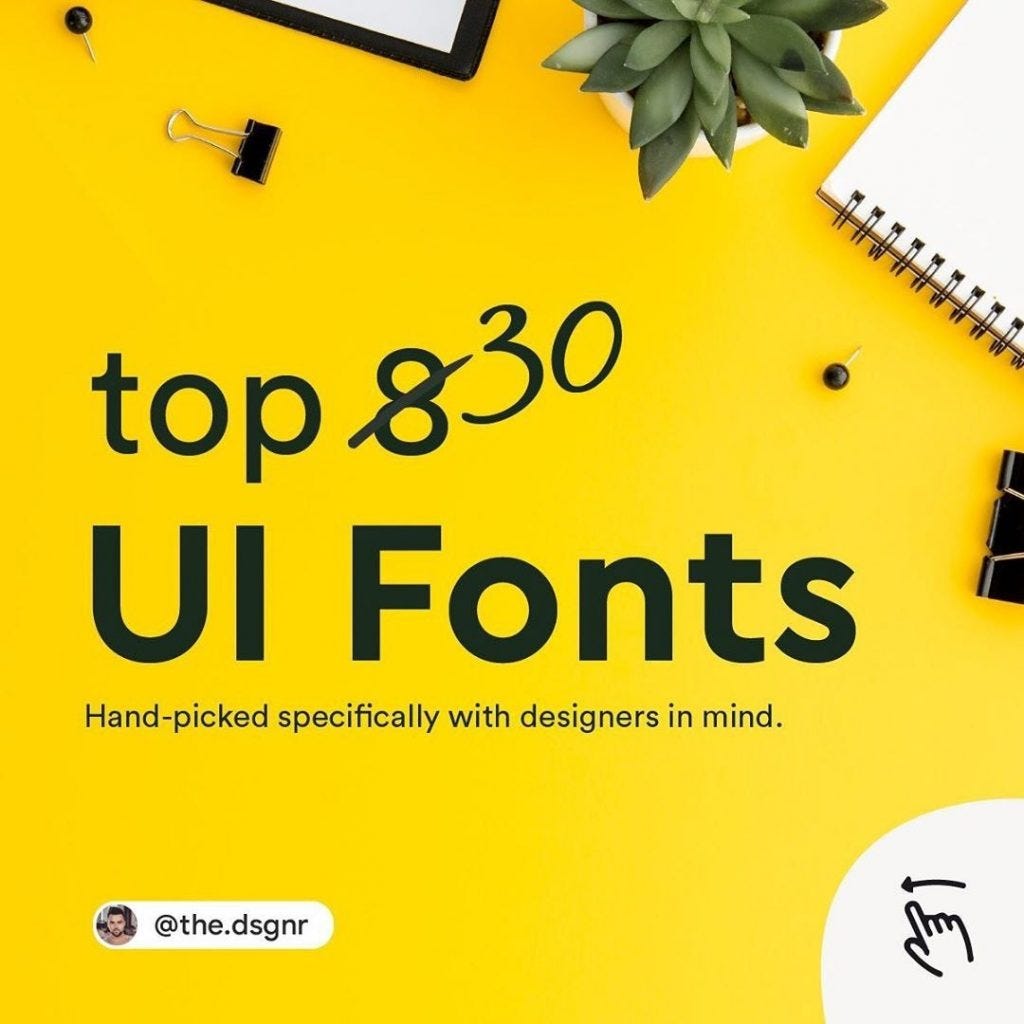Top 30 UI Fonts. Handpicked specifically with designers… by Ruslan