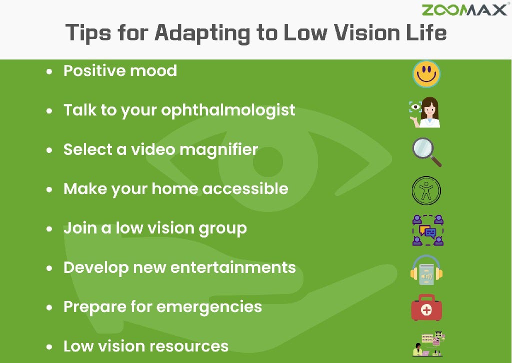 8 Tips for Adapting to Low Vision Life by ZoomaxLiving with Low