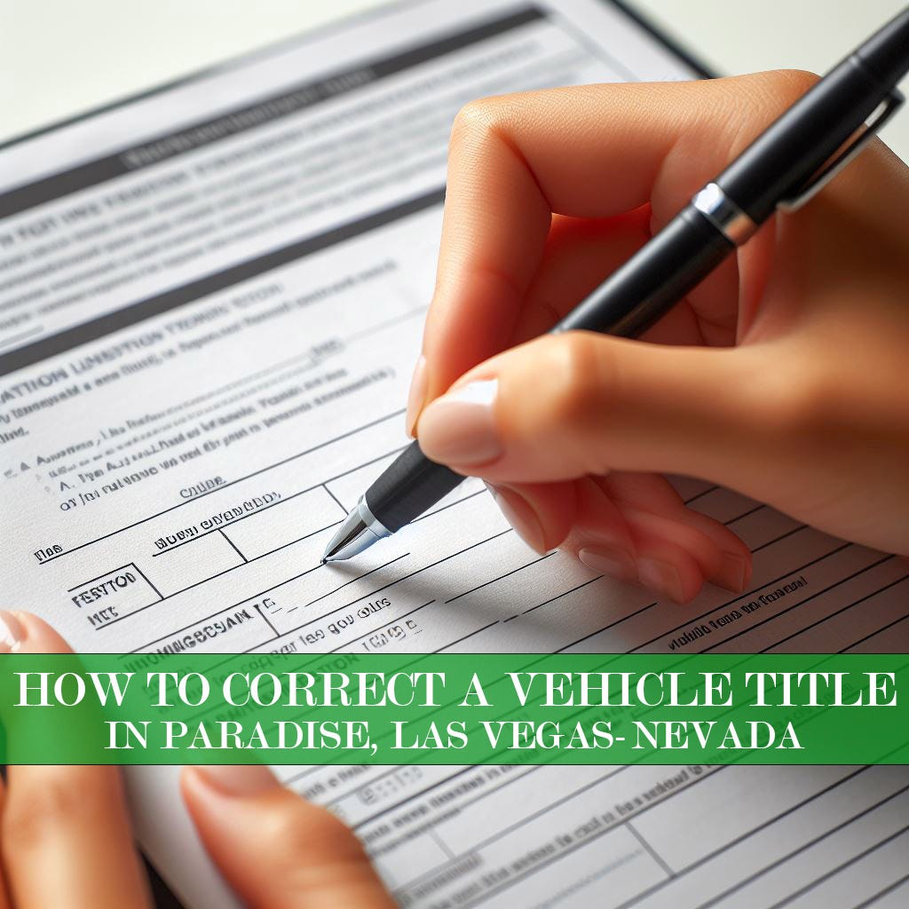 How to Correct a Vehicle Title in Paradise, Las Vegas — Nevada by