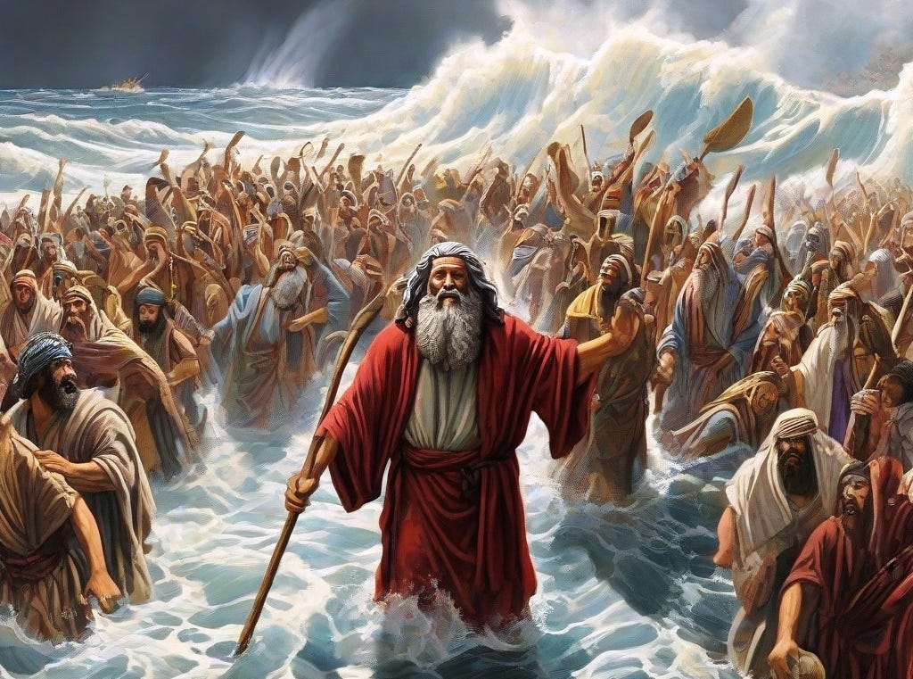 Moses Liberates the Israelites from Pharaoh’s Grasp by Faustinus