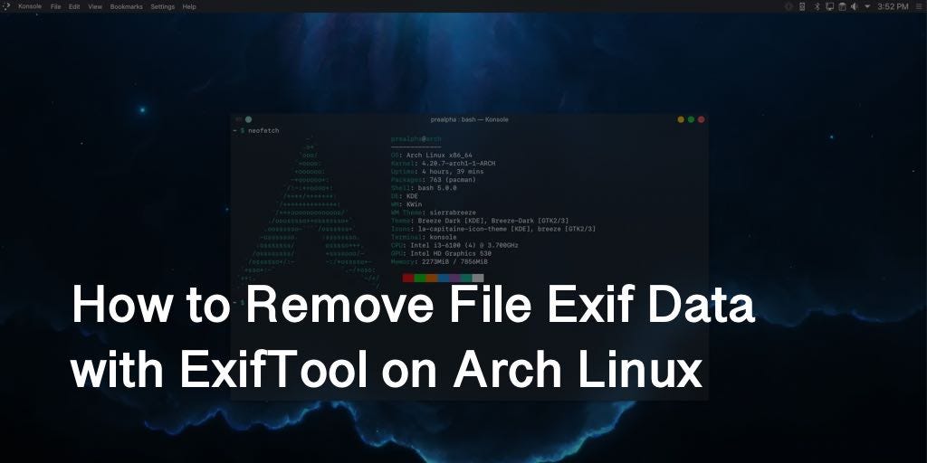 How to Remove File Exif Data with ExifTool on Arch Linux by Dmit Medium