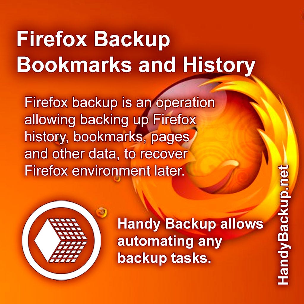 Firefox Backup Bookmarks and History Handy Backup Medium
