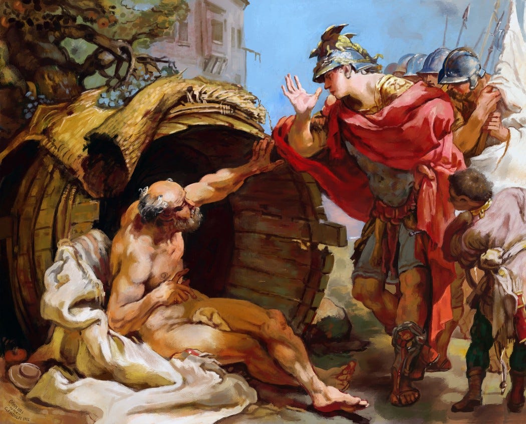 When Alexander the Great Met Diogenes the Cynic by Christian Nelson