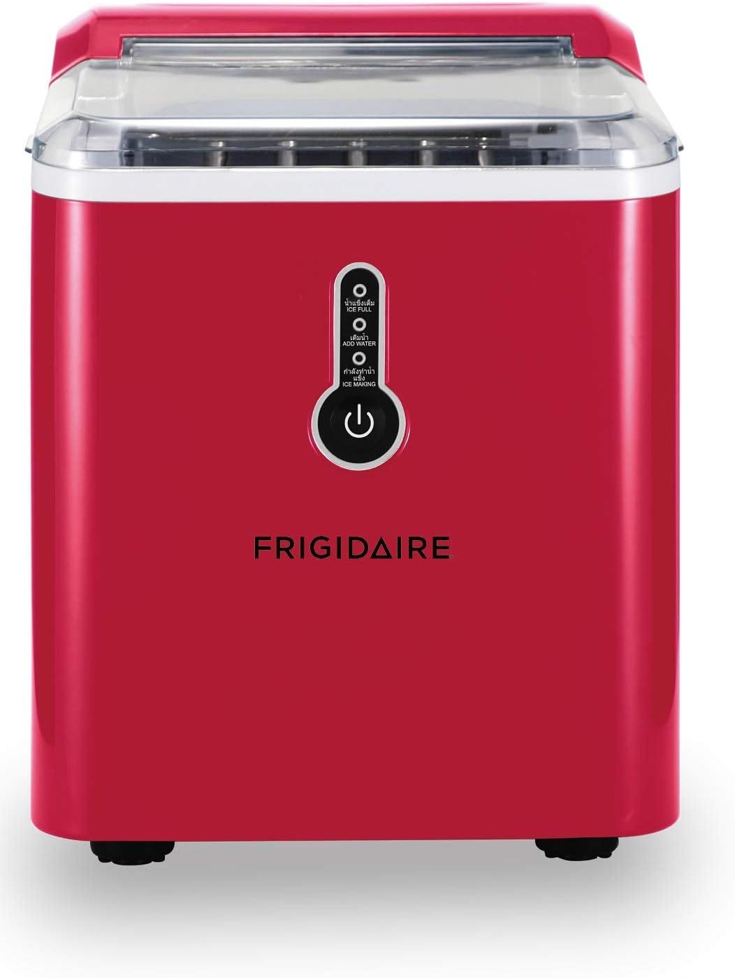 Frigidaire EFIC102RED Compact Making Machine, Large Portable Ice Maker