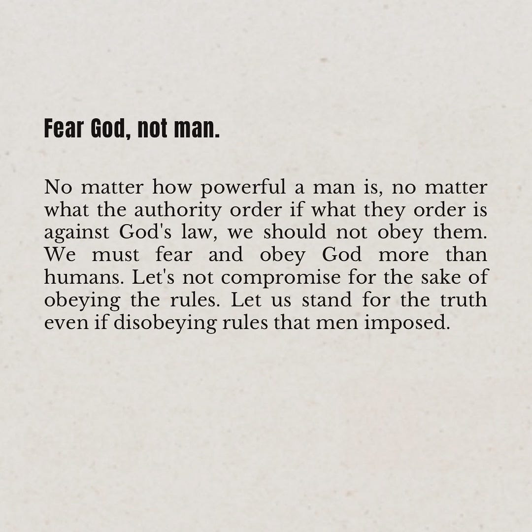 Fear God, Not Man. “And do not fear those who kill the… by