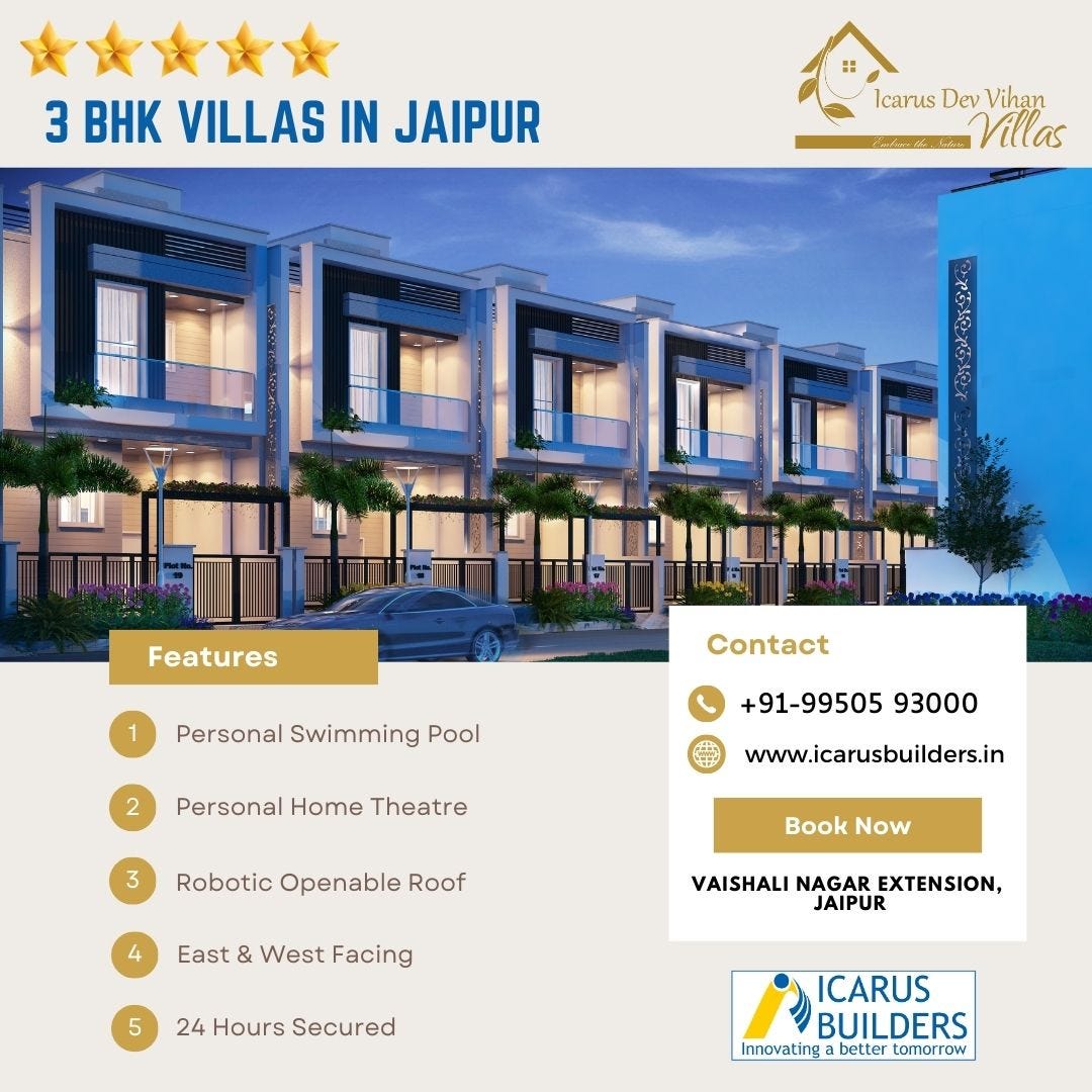 Discover Your Dream Home 3 BHK Villas in Jaipur by Icarus Builders