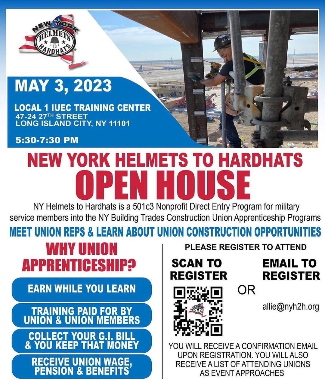New York Helmets to Hardhats Construction Careers Open House on 5/3