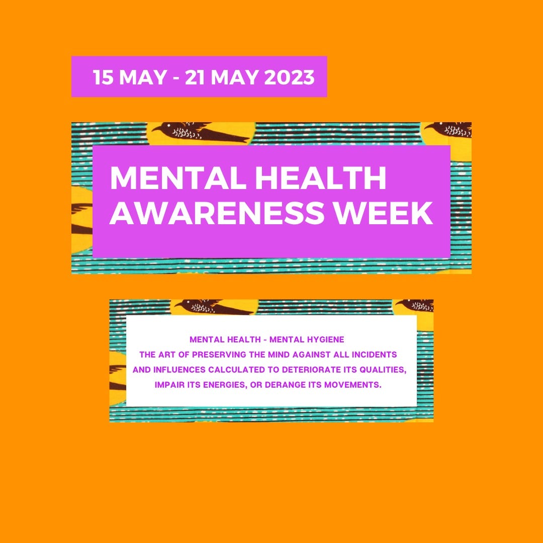 Mental health awareness week. UK 15 21 May 2023 Ms T