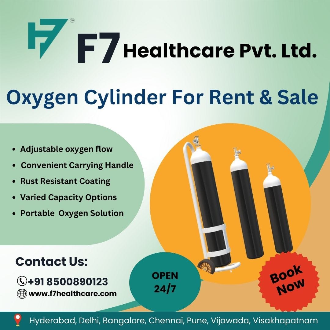 Oxygen Cylinder For Rent And Sale In Bangalore. F7 HealthCare Pvt Ltd