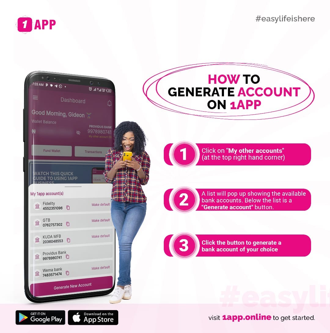 How to generate multiple bank accounts on 1app by 1app Medium