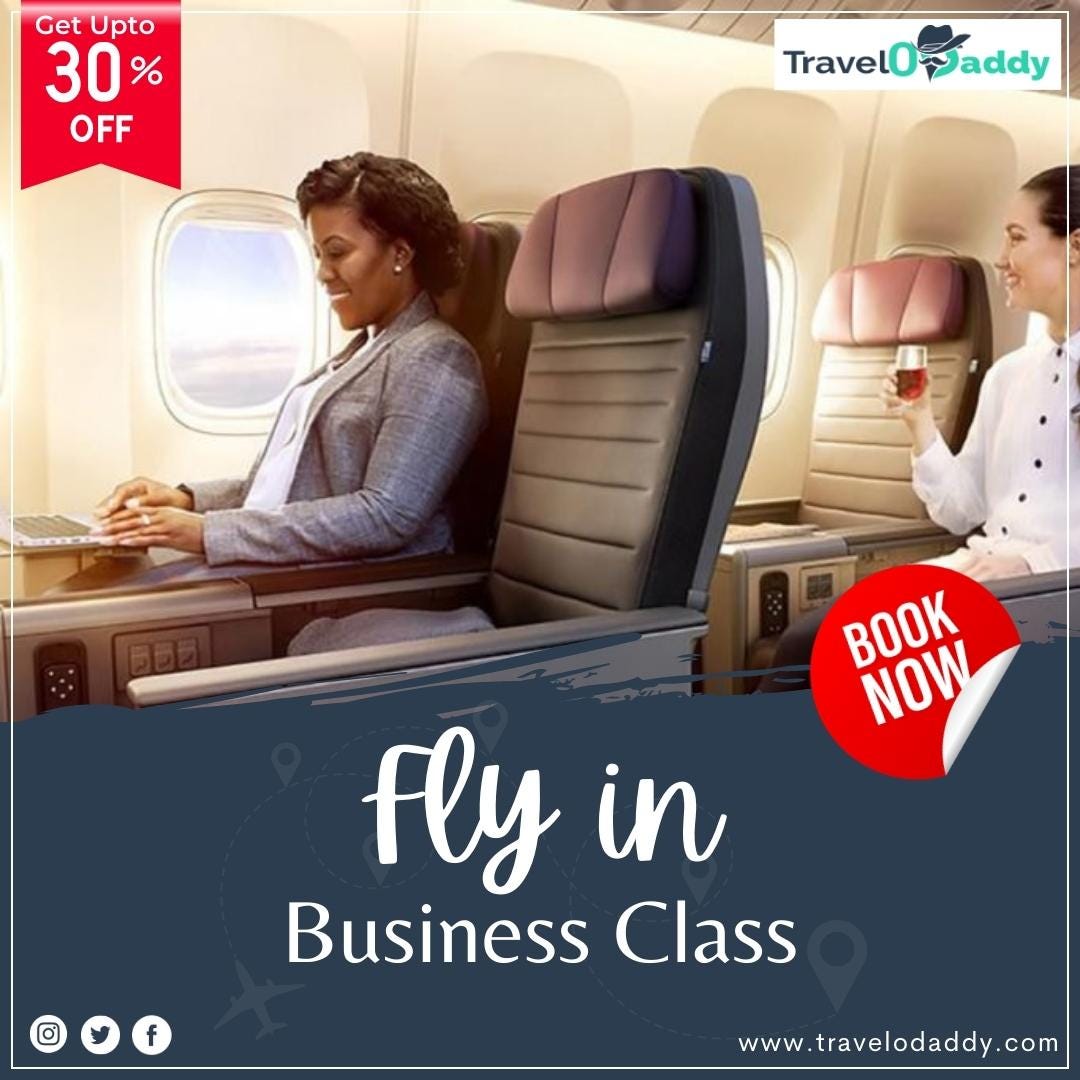 Grab the Cheapest Business Class Flight deals with Travelodaddy by