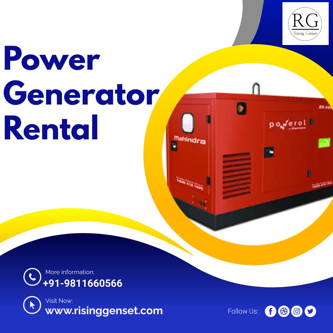 Power Generator Rental Risinggenset Medium