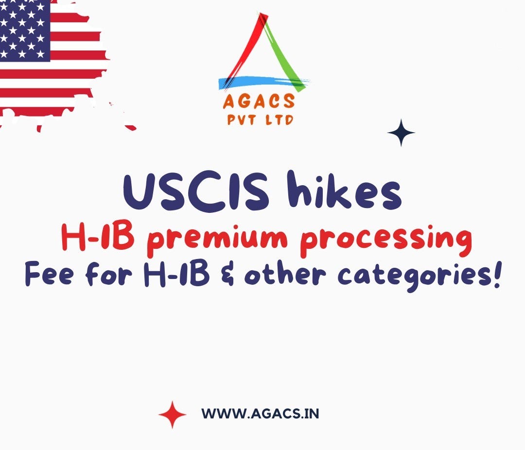 USCIS Raises Premium Processing Fees for H1B Visas and Other
