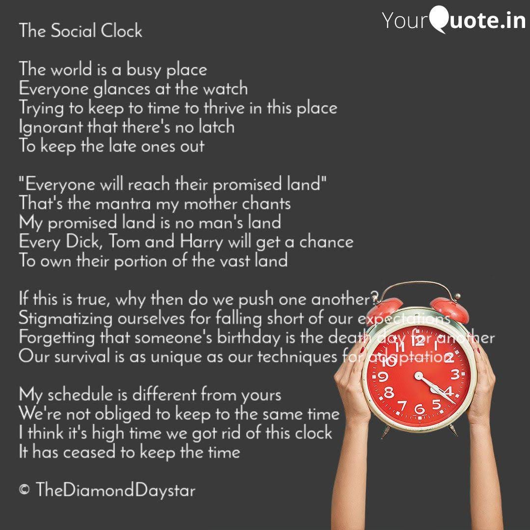 SOCIAL CLOCK AS A FACTOR IN DEPRESSION by The Diamond Daystar Medium