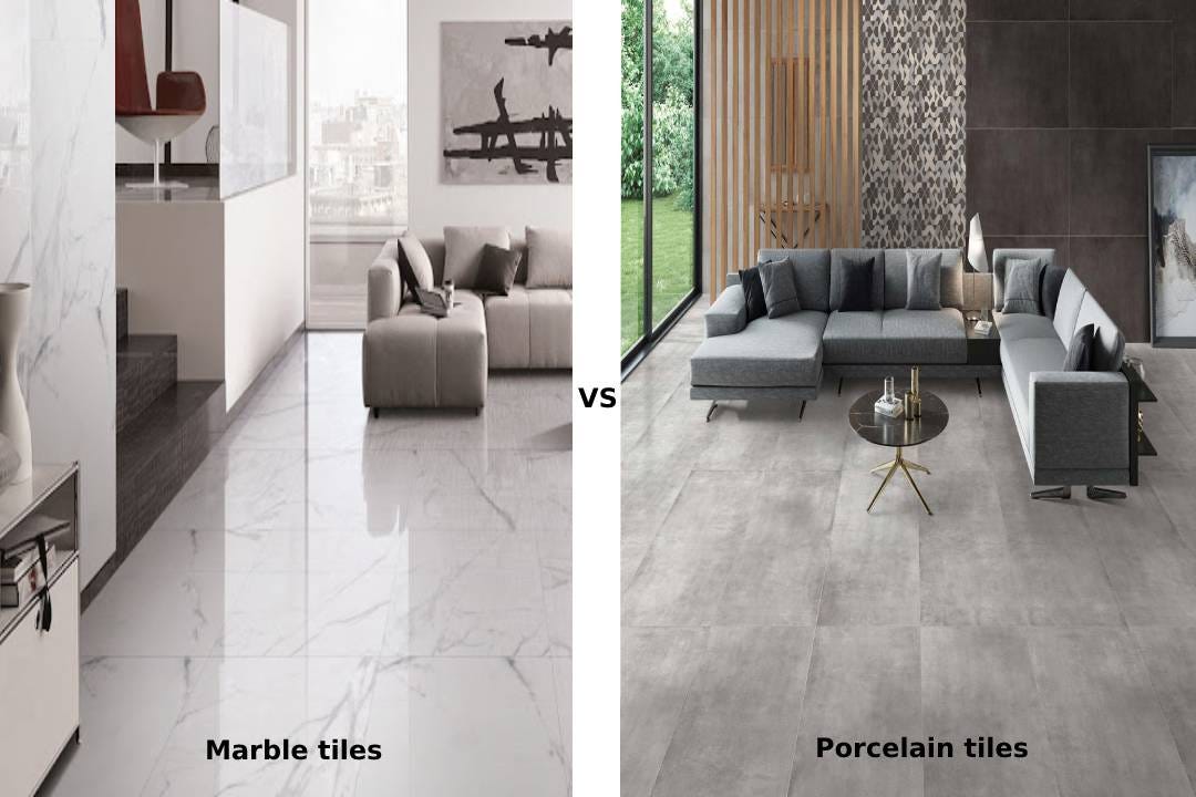 Difference between Marble and Porcelain Tiles Which is best? by