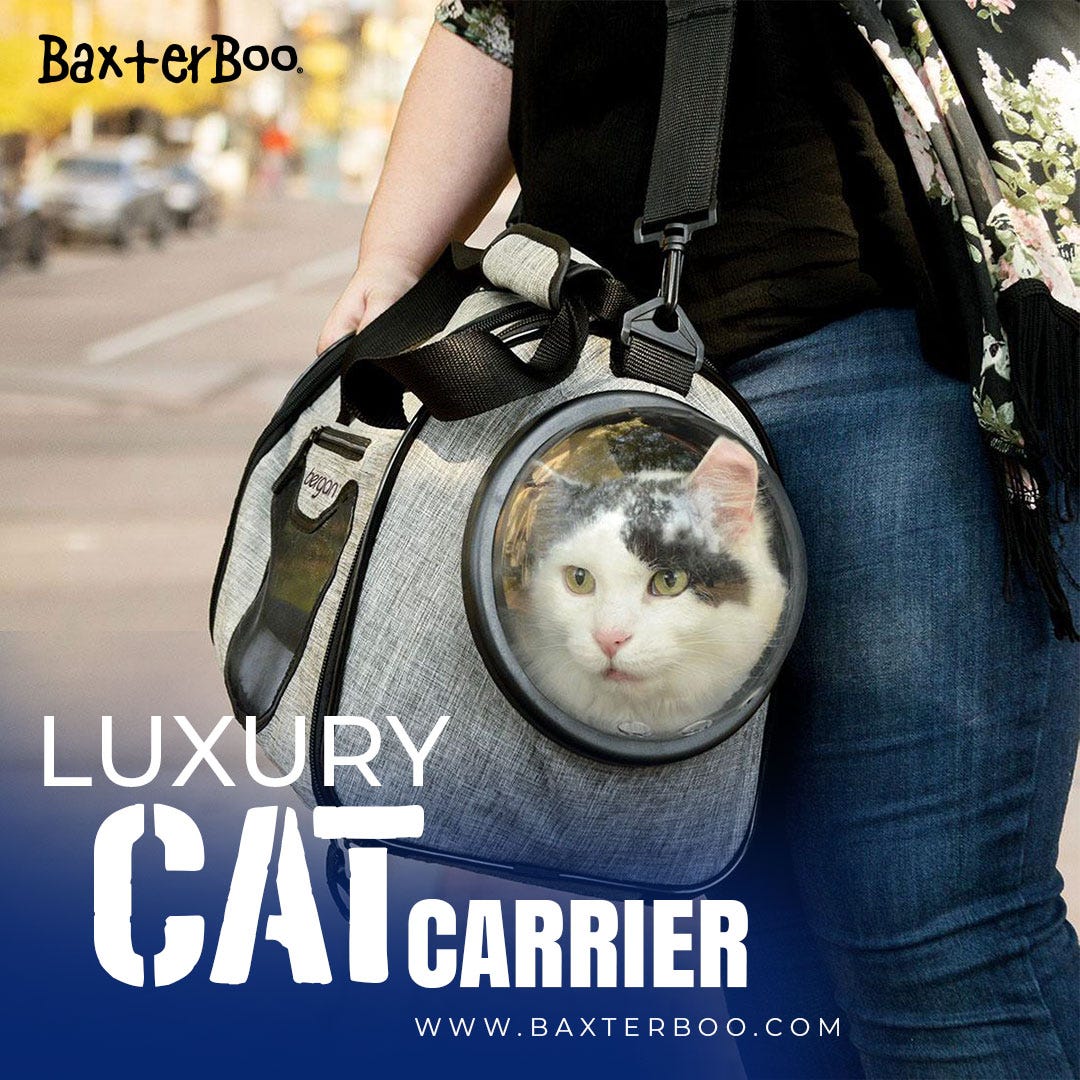 Unleash style with luxury cat carrier available at online marketplace BaxterBoo! BaxterBoo