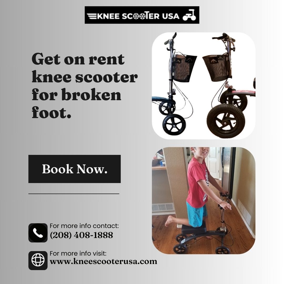 Get on rent knee scooter for broken foot! Knee Scooter USA Medium