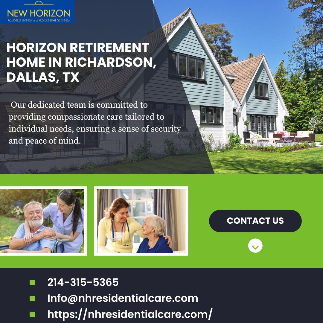 Horizon Retirement Home in Richardson, Dallas, TX NEW HORIZON HOMES