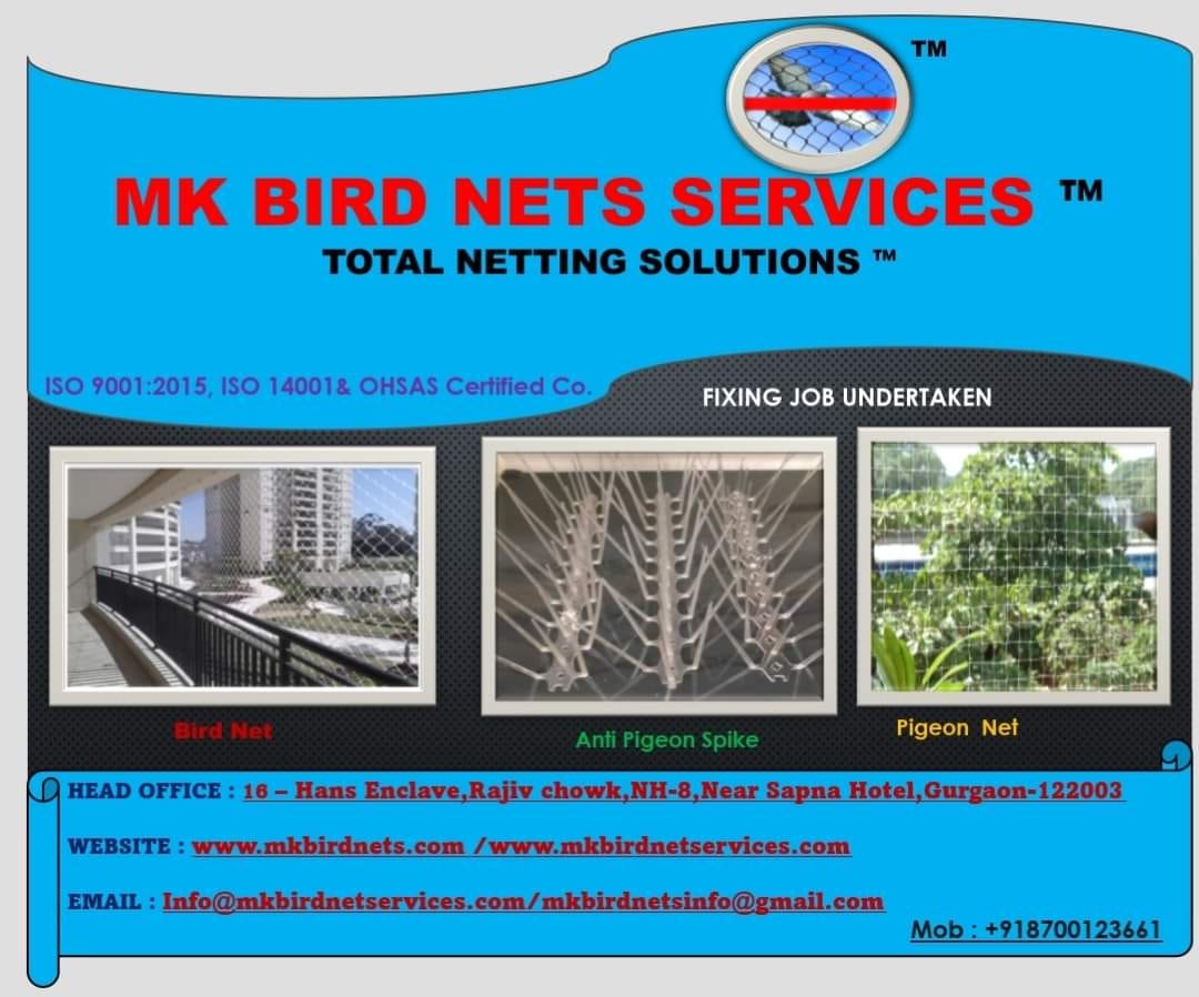 Pigeon Net For Balcony and Window In Faridabad Mk Bird Nets Services