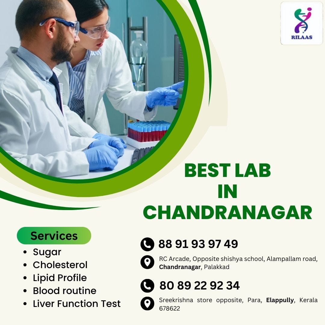 Best Lab in Chandranagar. When Health Matters Most, Trust Rilaas… by
