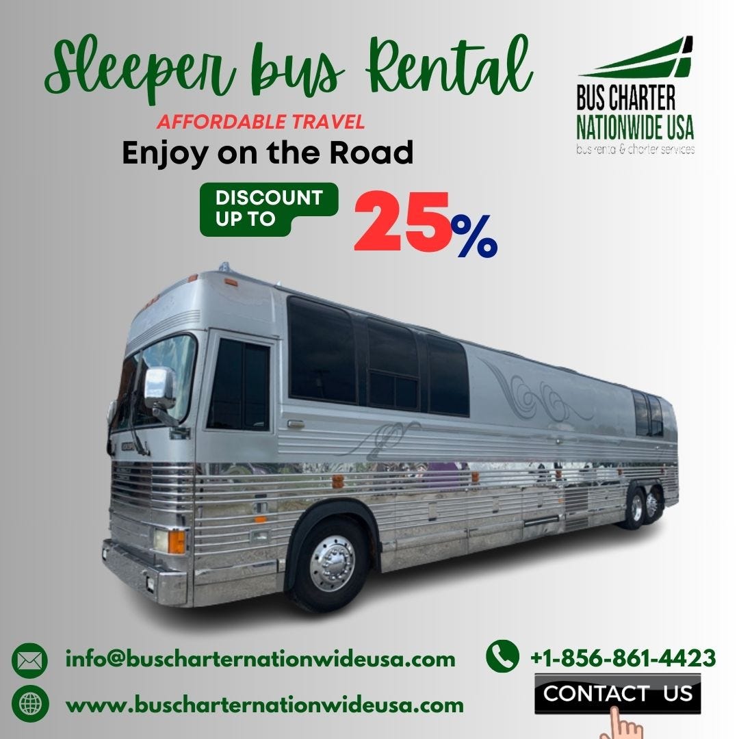 Sleeper Bus Rental Bus Charter Nationwide USA