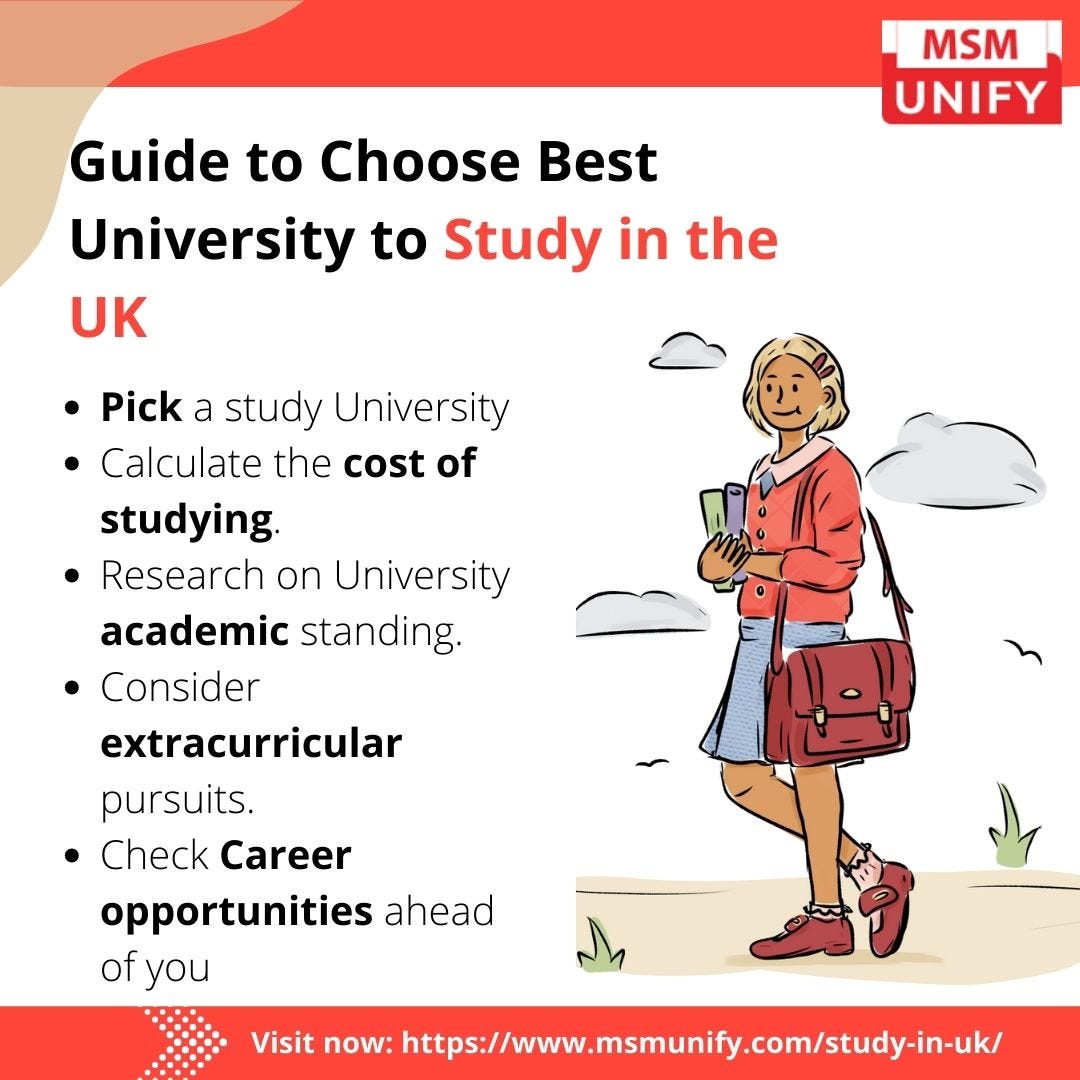 Guide to choose the best University to Study in UK Msmunify Msm