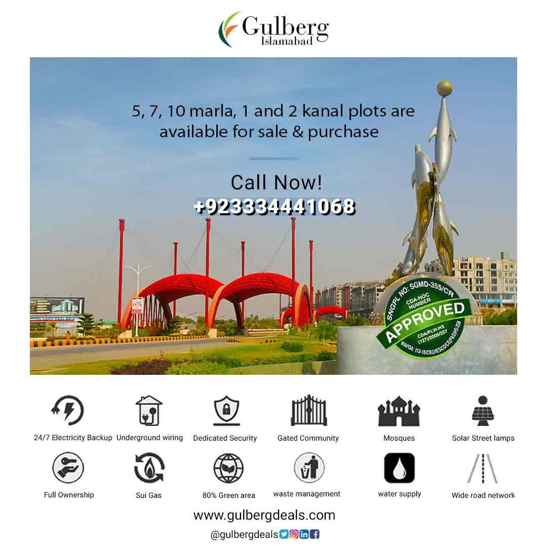 Plots For Sale In Gulberg Green Islamabad Buy 5 Marla, 7 Marla, 10
