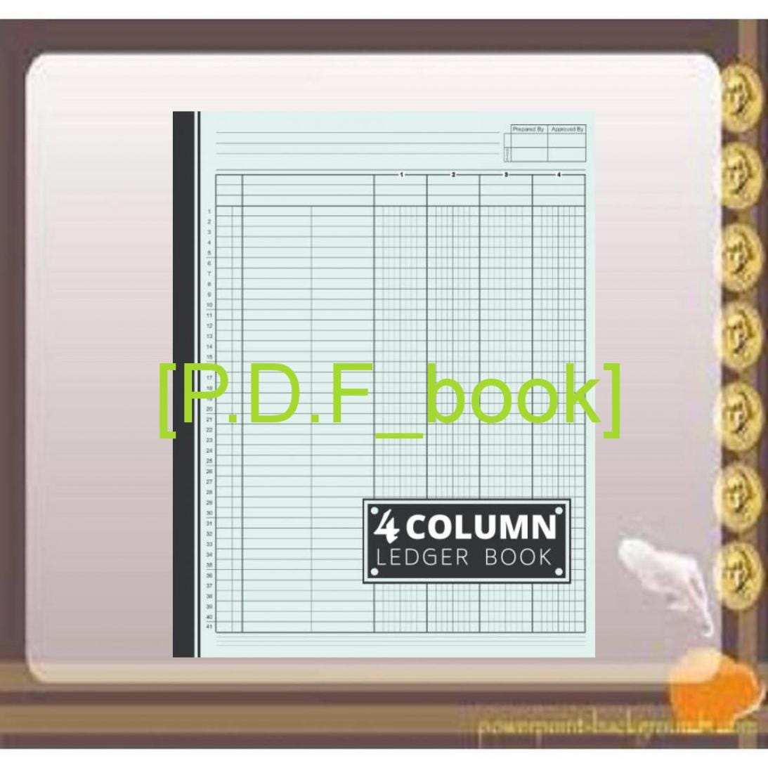 (PDF) Download 4 Column Ledger Book Accounting Ledger Book /