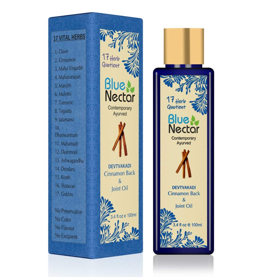 Blue Nectar Ayurvedic Pain Relief oil for Body, Back, Knee, Legs