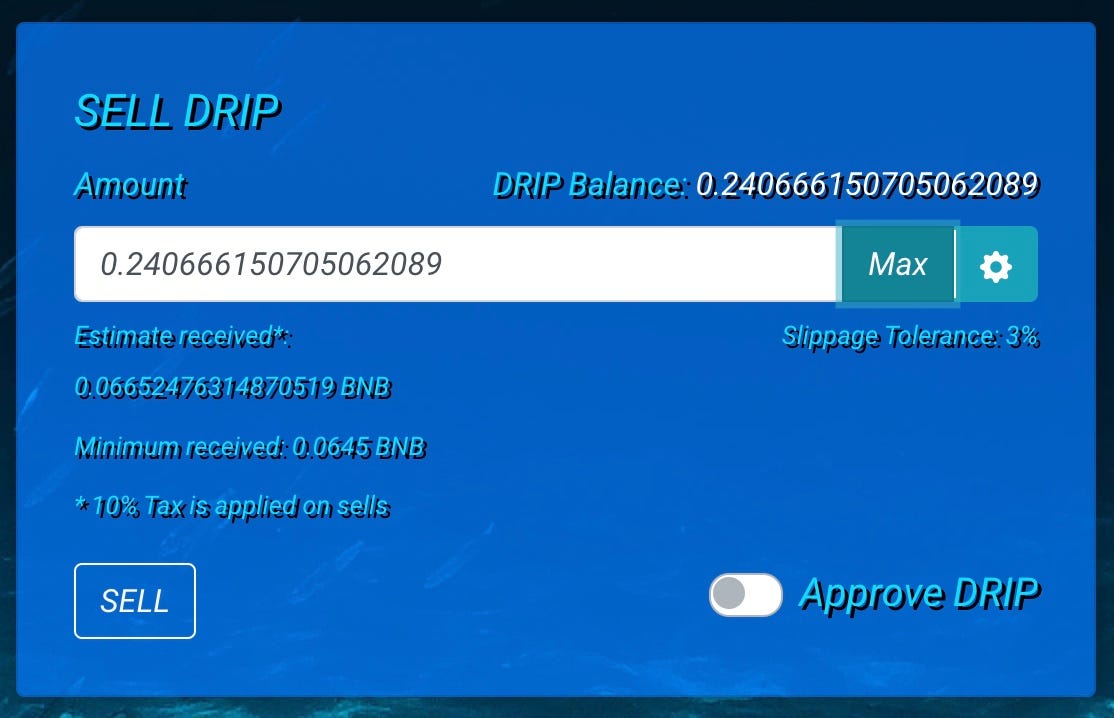 How to Sell DRIP Tokens Back to BNB DRIP Network Medium