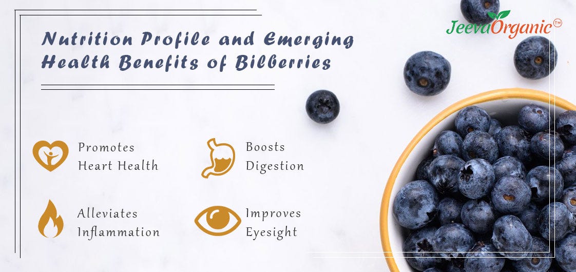 Nutrition Profile and Emerging Health Benefits of Bilberries by Jeeva