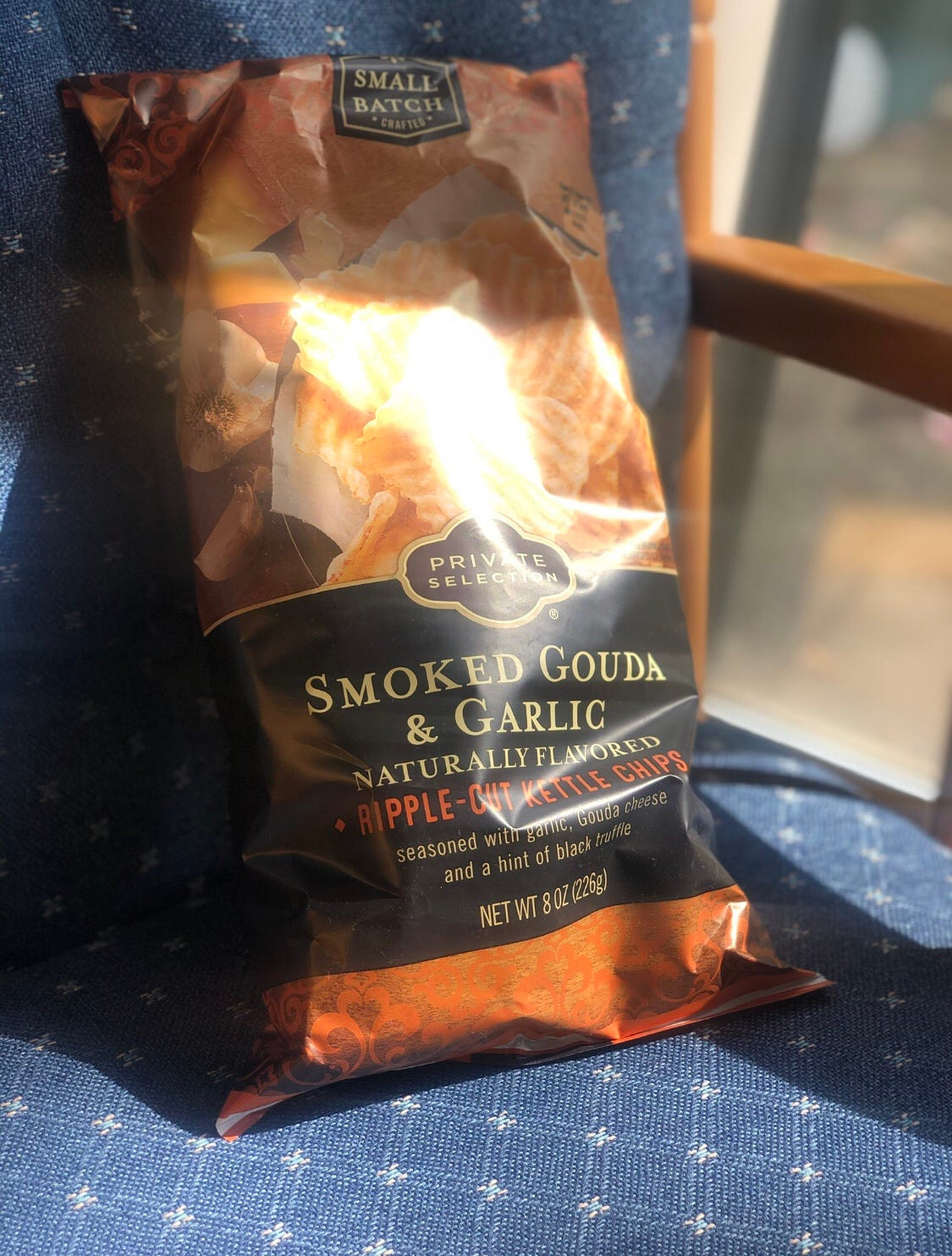 Private Selection Smoked Gouda & Garlic RippleCut Kettle Chips by