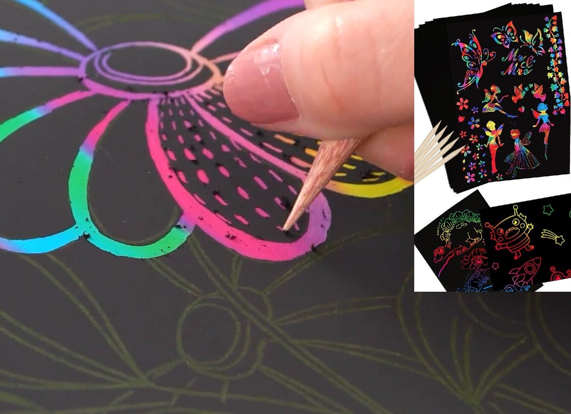How to Create Easy Drawings with Scratch Art Paper with the Kids by