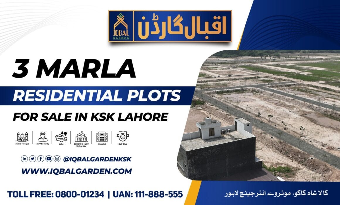 3 marla residential plots for sale in ksk lahore Iqbal garden Medium