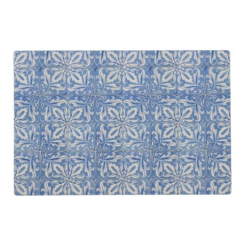 Review! Portuguese Tiles Vintage Azulejos Blue White Placemat for 16.